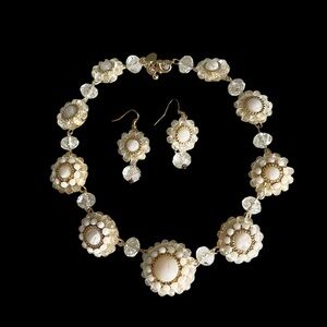 Charming Charlie Flower Necklace & Earring Set